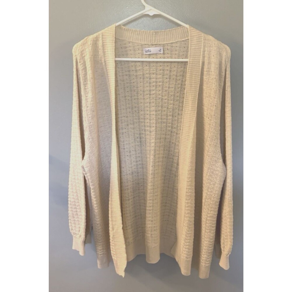 Croft & Barrow Women’s Lightweight Cream Color Open Knit Cardigan  Size M